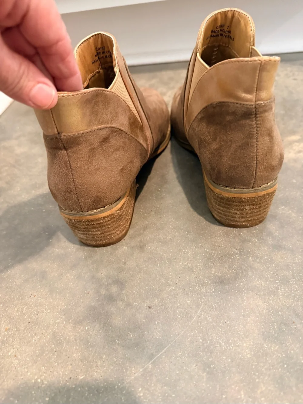 Corkys Two-Tone Brown Suede Ankle Booties